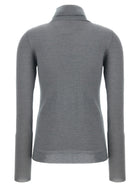 Brunello Cucinelli Sparkling Turtleneck Sweater Grey, view 2