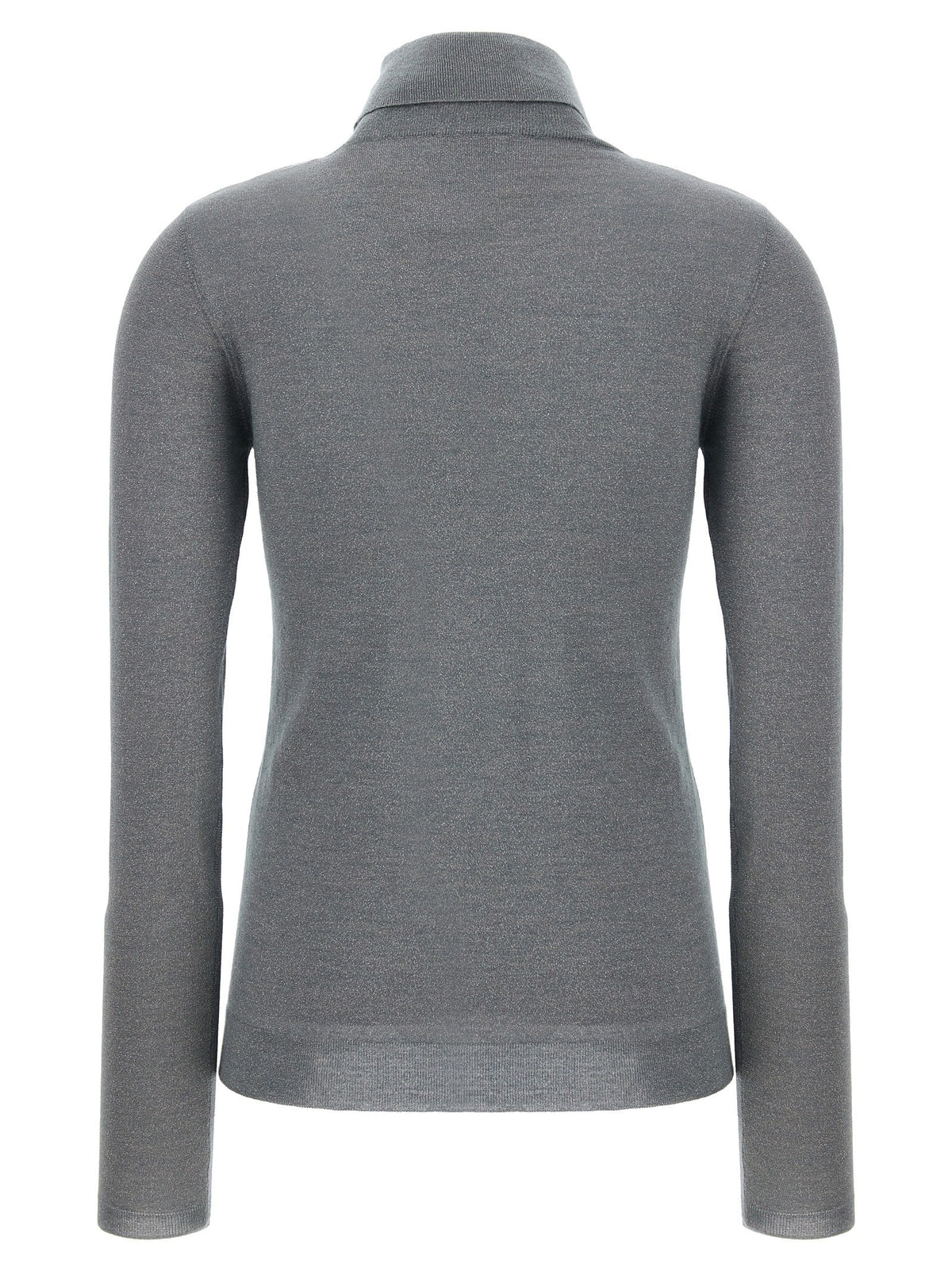 Brunello Cucinelli Sparkling Turtleneck Sweater Grey, view 2