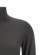 Brunello Cucinelli Sparkling Turtleneck Sweater Grey, view 3