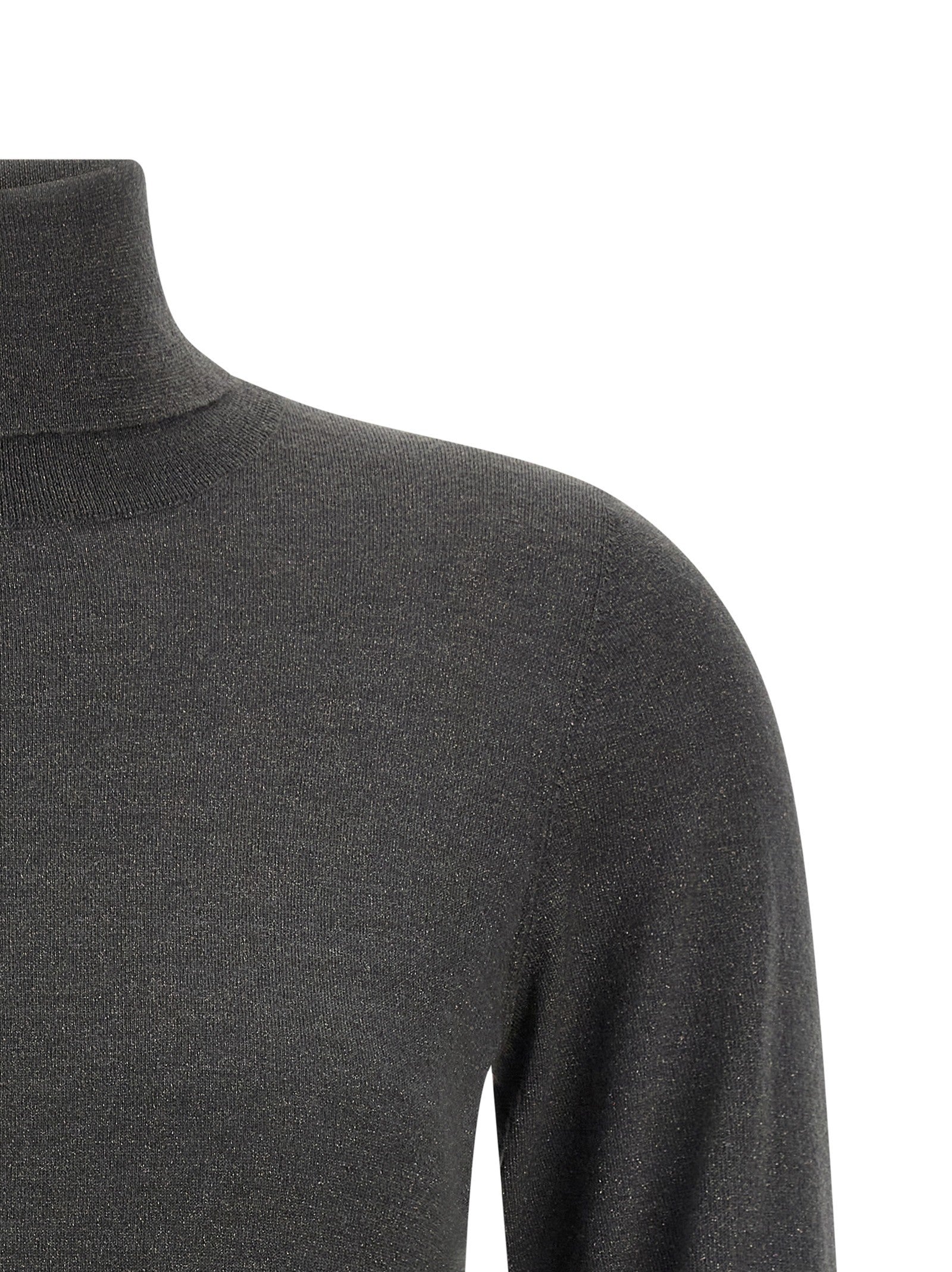 Brunello Cucinelli Sparkling Turtleneck Sweater Grey