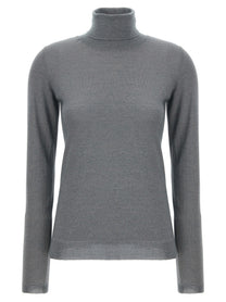 Brunello Cucinelli Sparkling Turtleneck Sweater Grey