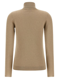 Brunello Cucinelli Sparkling Turtleneck Sweater Beige