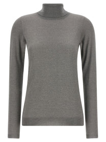 Brunello Cucinelli Sparkling Turtleneck Sweater Grey