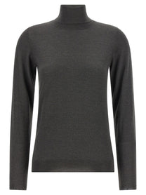 Brunello Cucinelli Sparkling Turtleneck Sweater Grey