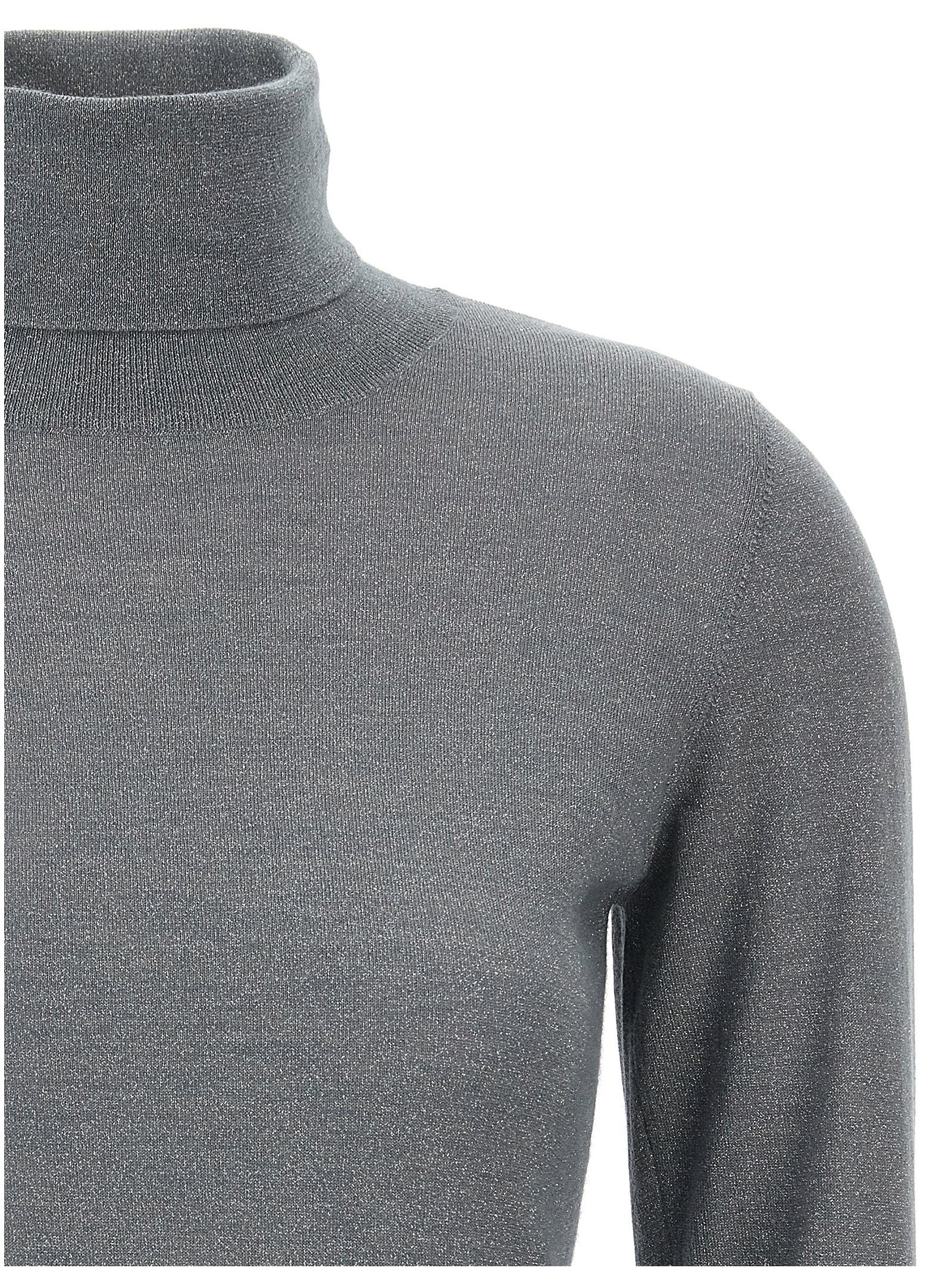 Brunello Cucinelli Sparkling Turtleneck Sweater Grey