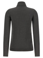 Brunello Cucinelli Sparkling Turtleneck Sweater Grey, view 2