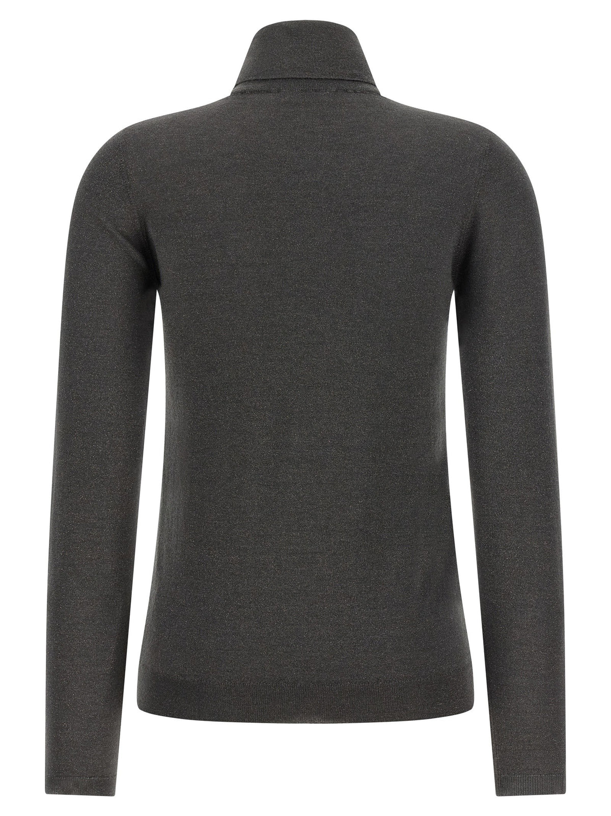 Brunello Cucinelli Sparkling Turtleneck Sweater Grey, view 2