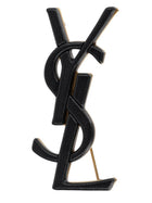Saint Laurent Women's Leather Spilla Cassandre Black