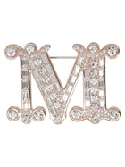 Max Mara Women's Crystal-Embellished Spilla Monogram Gold