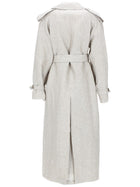 Max Mara Women's Spolverino Doppiopetto in Drill DI Puro Lino Beige, view 3