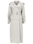 Max Mara Women's Spolverino Doppiopetto in Drill DI Puro Lino Beige