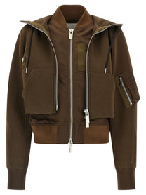 Sacai Sponge Bomber Jacket Brown