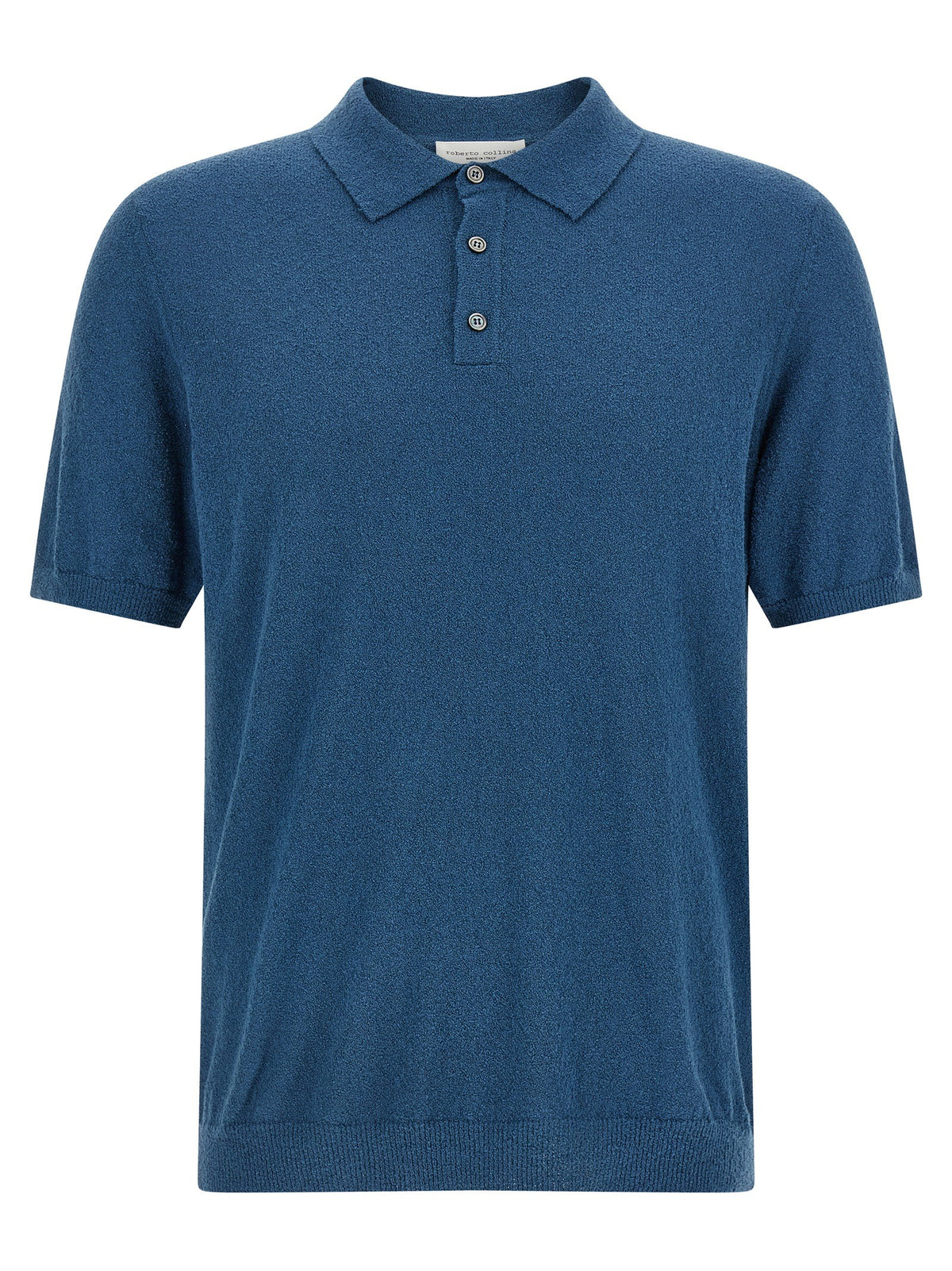Roberto Collina Spongy Effect Polo Shirt Blue