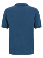 Roberto Collina Spongy Effect Polo Shirt Blue, view 2