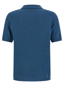 Roberto Collina Spongy Effect Polo Shirt Blue