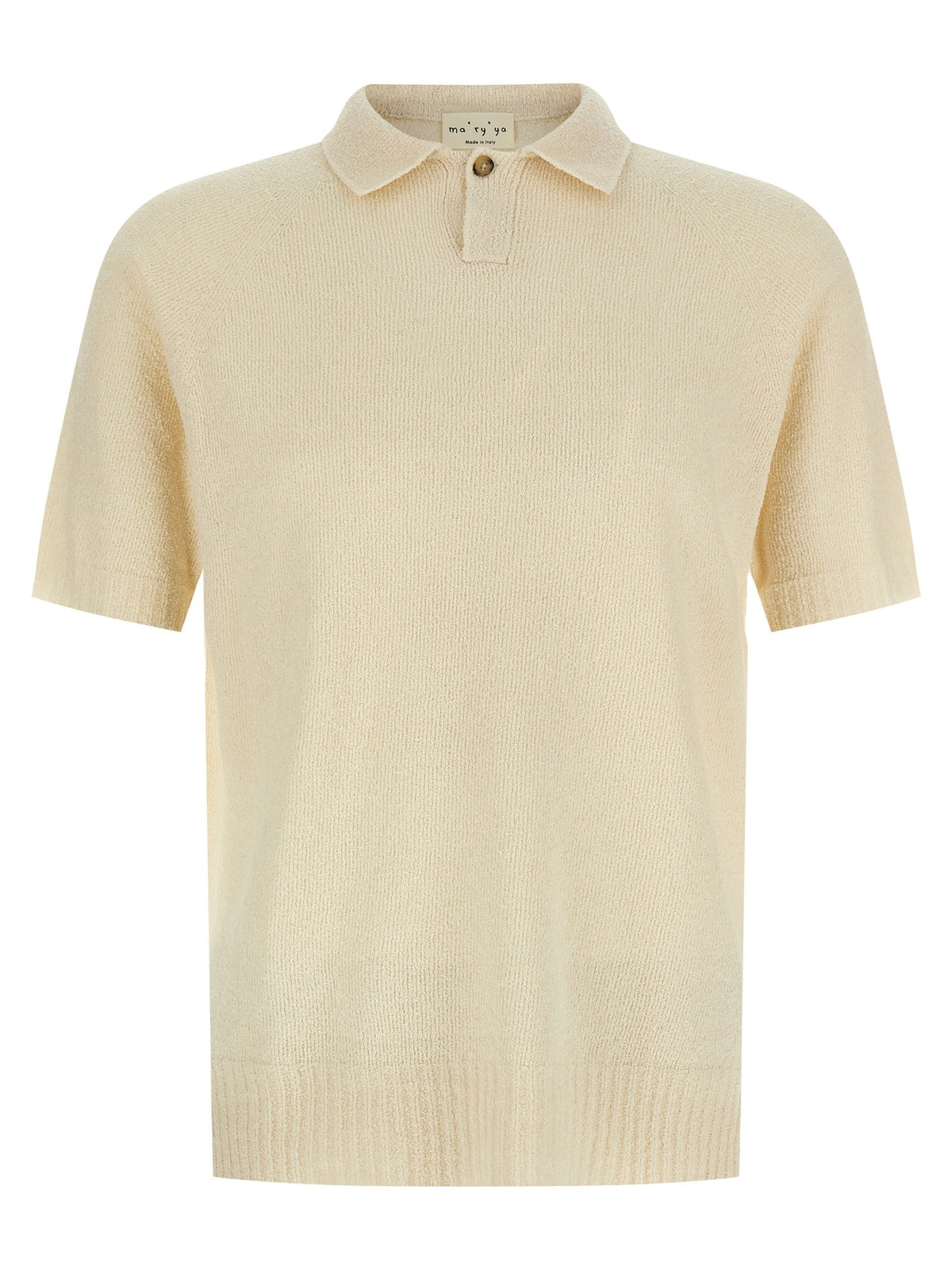 ma' ry' ya Spongy Effect Polo Shirt Beige