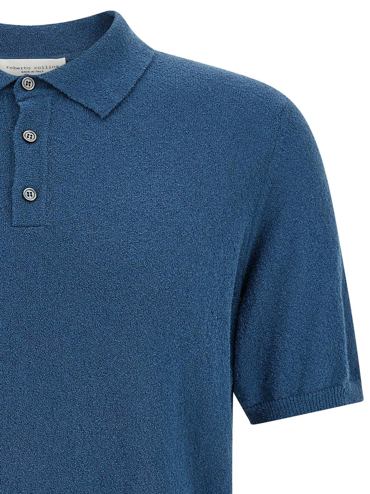 Roberto Collina Spongy Effect Polo Shirt Blue
