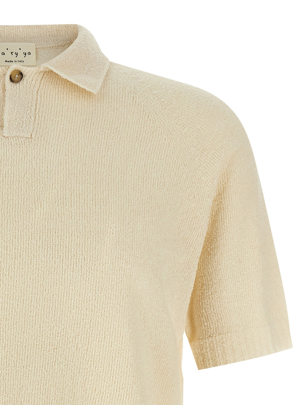 ma' ry' ya Spongy Effect Polo Shirt Beige
