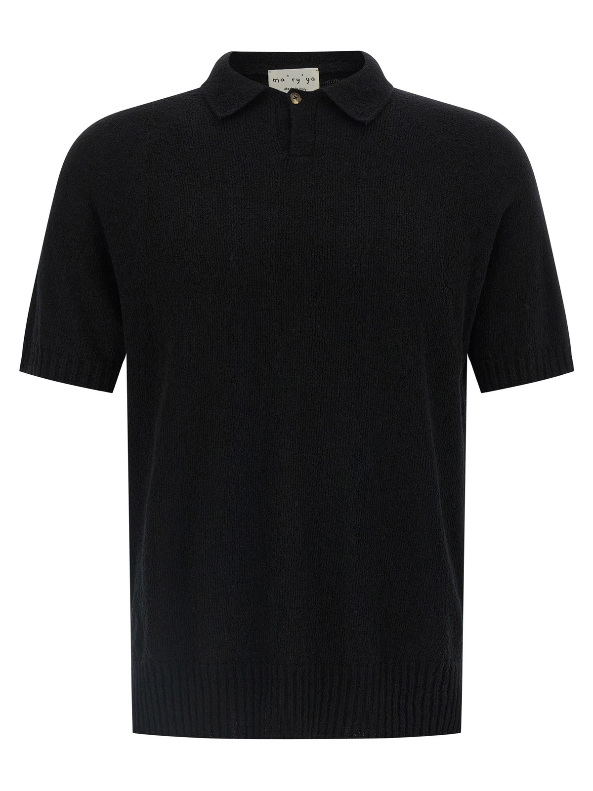 ma' ry' ya Spongy Effect Polo Shirt Black
