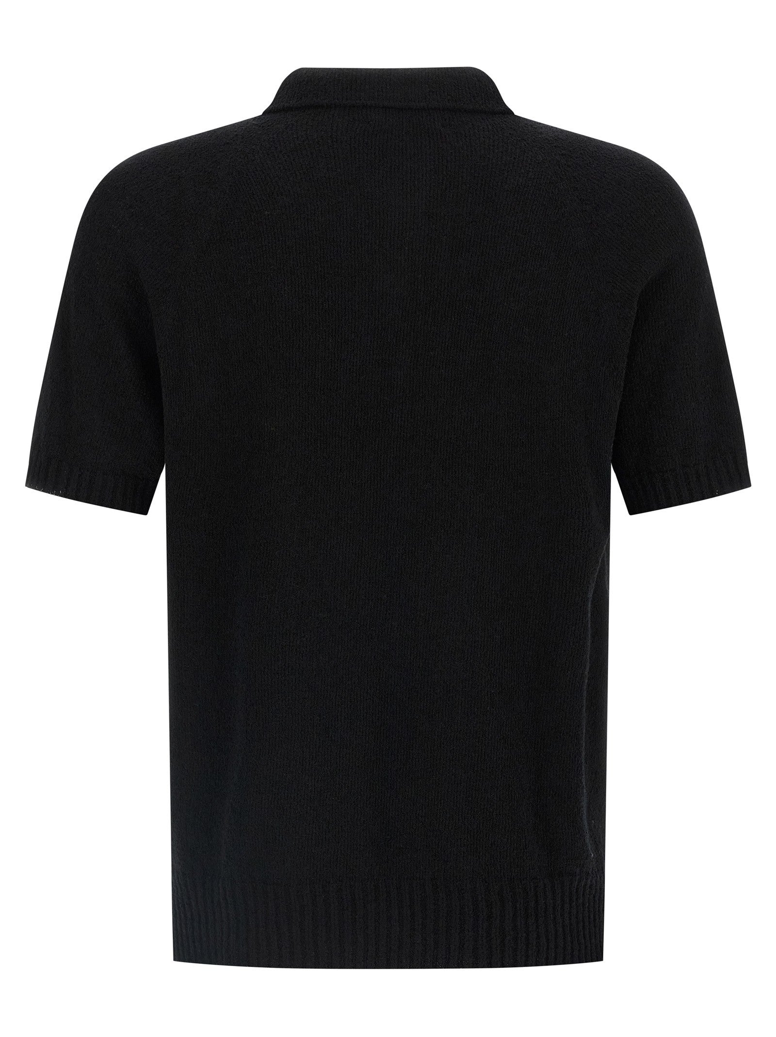 ma' ry' ya Spongy Effect Polo Shirt Black