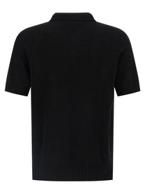 ma' ry' ya Spongy Effect Polo Shirt Black