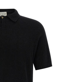 ma' ry' ya Spongy Effect Polo Shirt Black