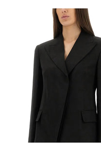 Sportmax women’s black tailored blazer with structured silhouette and notched lapels perfect for formal wear