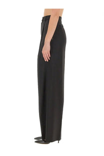 Sportmax women’s pants sail black high-waisted wide-leg trousers with tailored fit and subtle side zipper detail