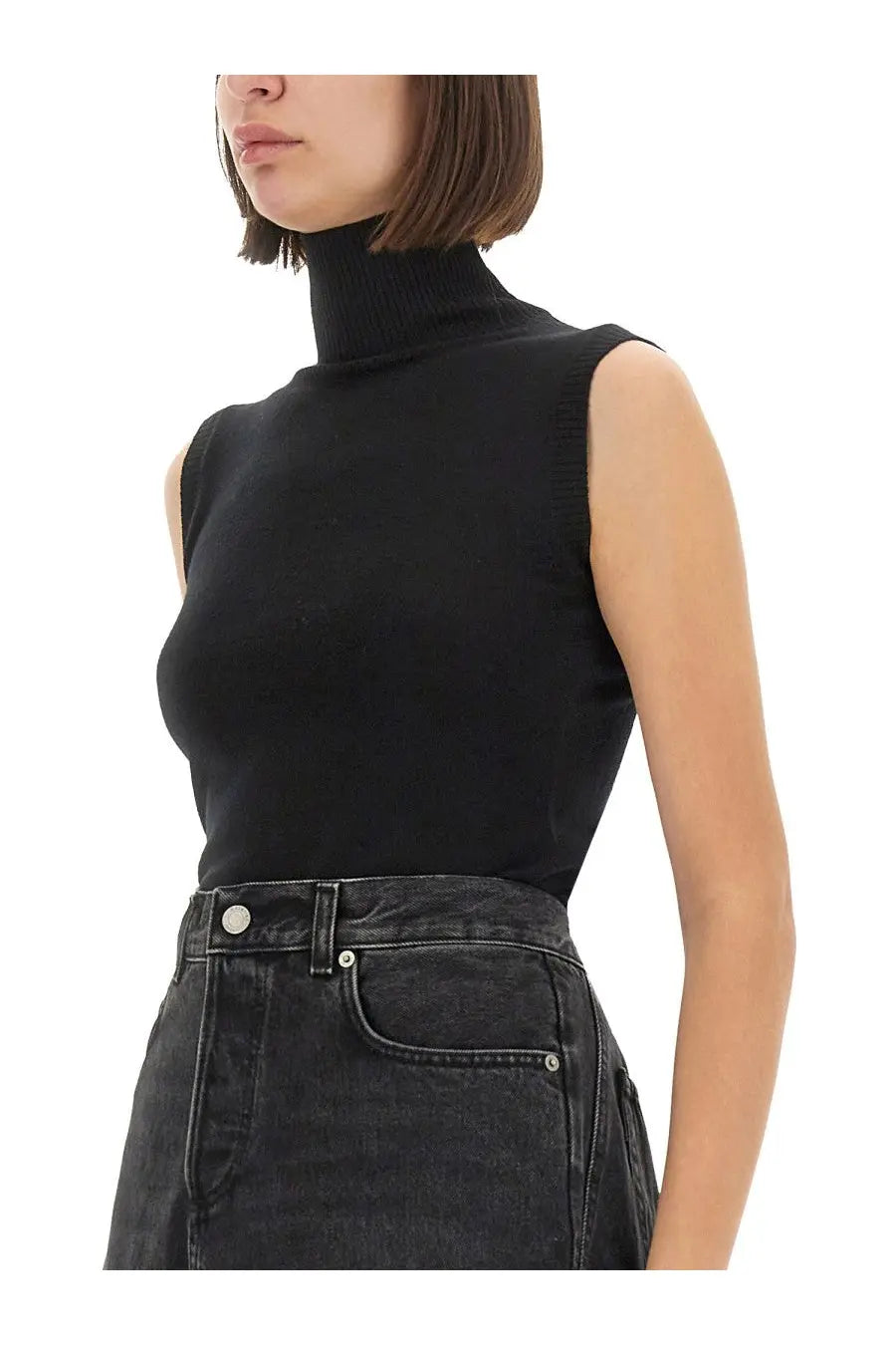 Sportmax Women's Sleeveless Vertigo Jersey Black, view 4