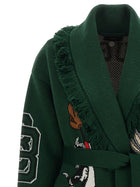 Alanui Sporty Bugs Bunny &amp; Sylvester Cardigan Green, view 3