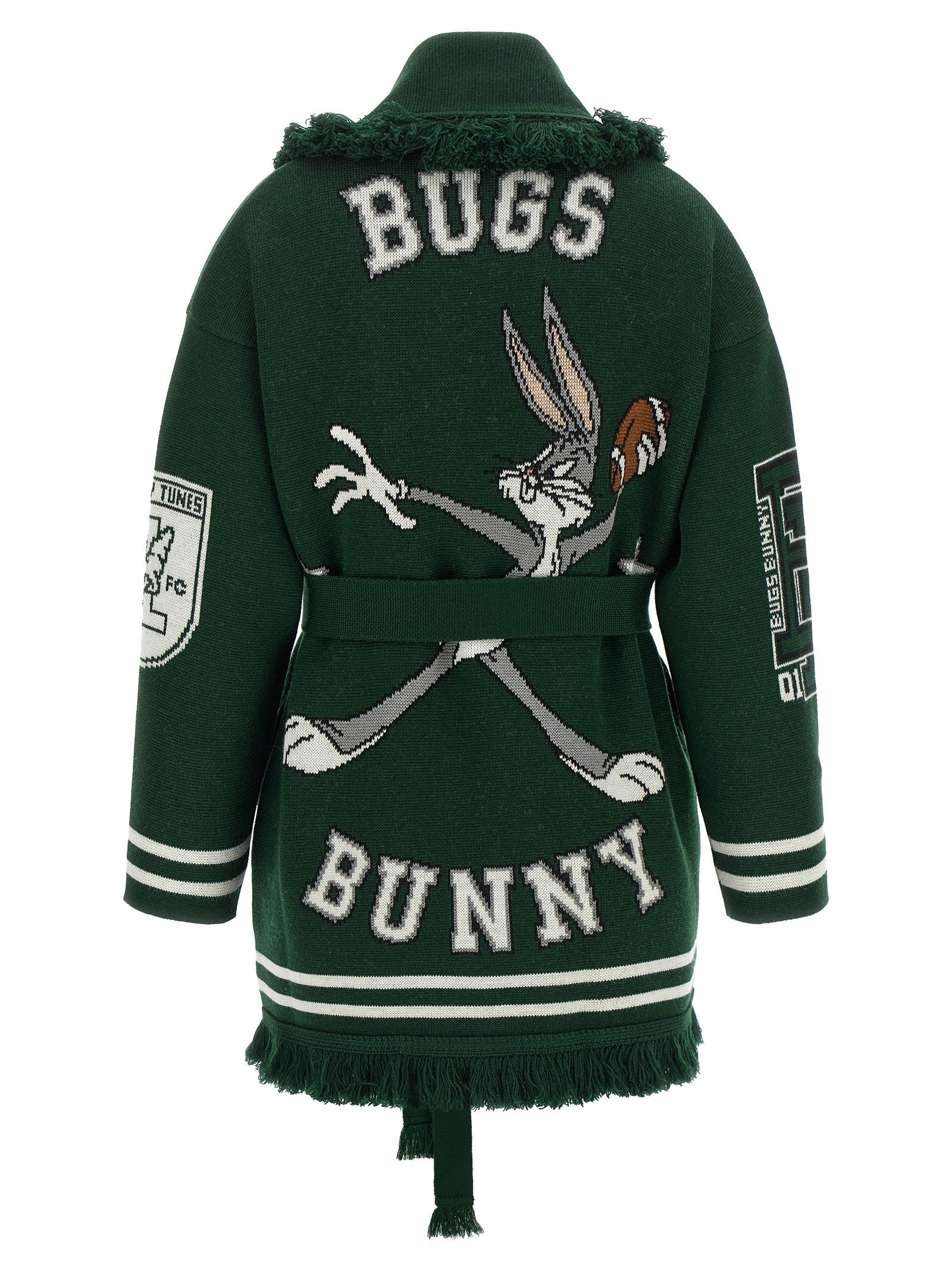 Alanui Sporty Bugs Bunny &amp; Sylvester Cardigan Green