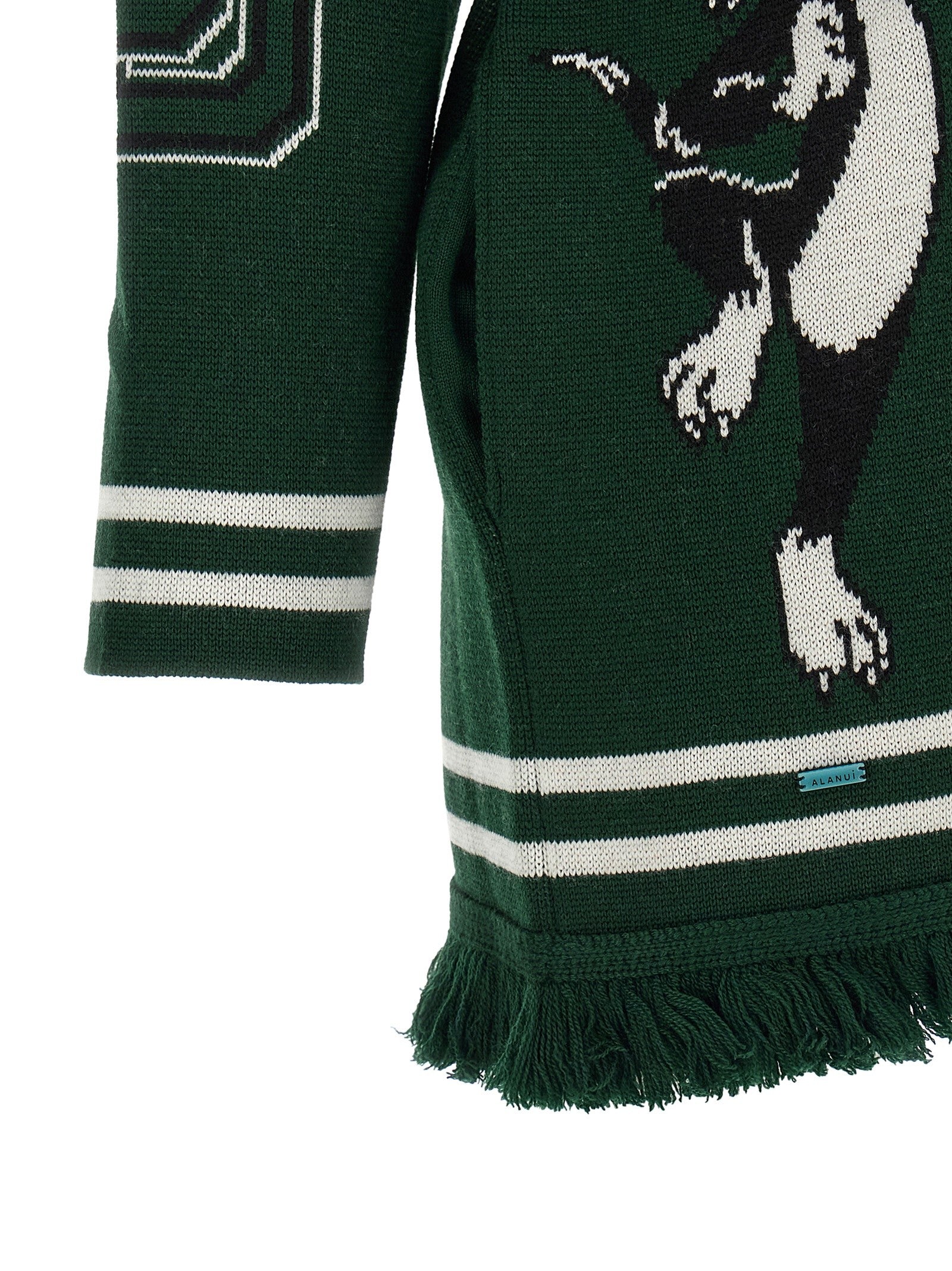 Alanui Sporty Bugs Bunny &amp; Sylvester Cardigan Green