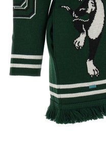 Alanui Sporty Bugs Bunny &amp; Sylvester Cardigan Green
