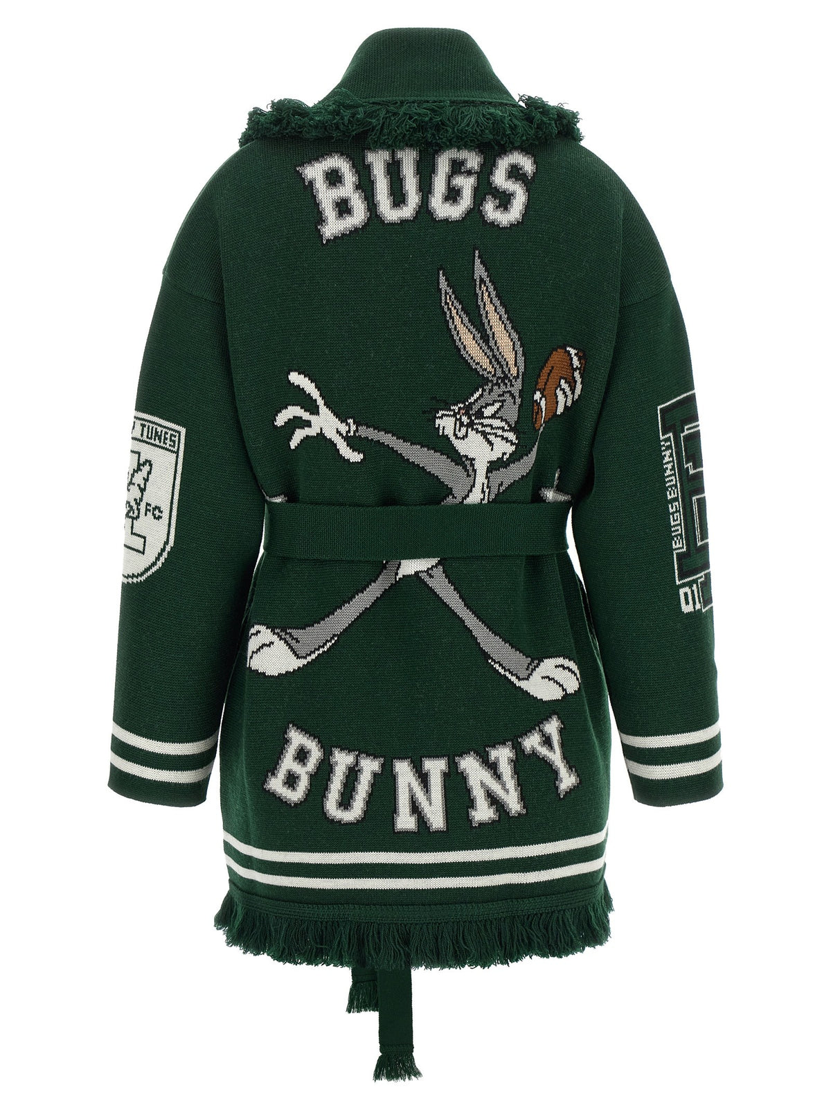 Alanui Sporty Bugs Bunny &amp; Sylvester Cardigan Green