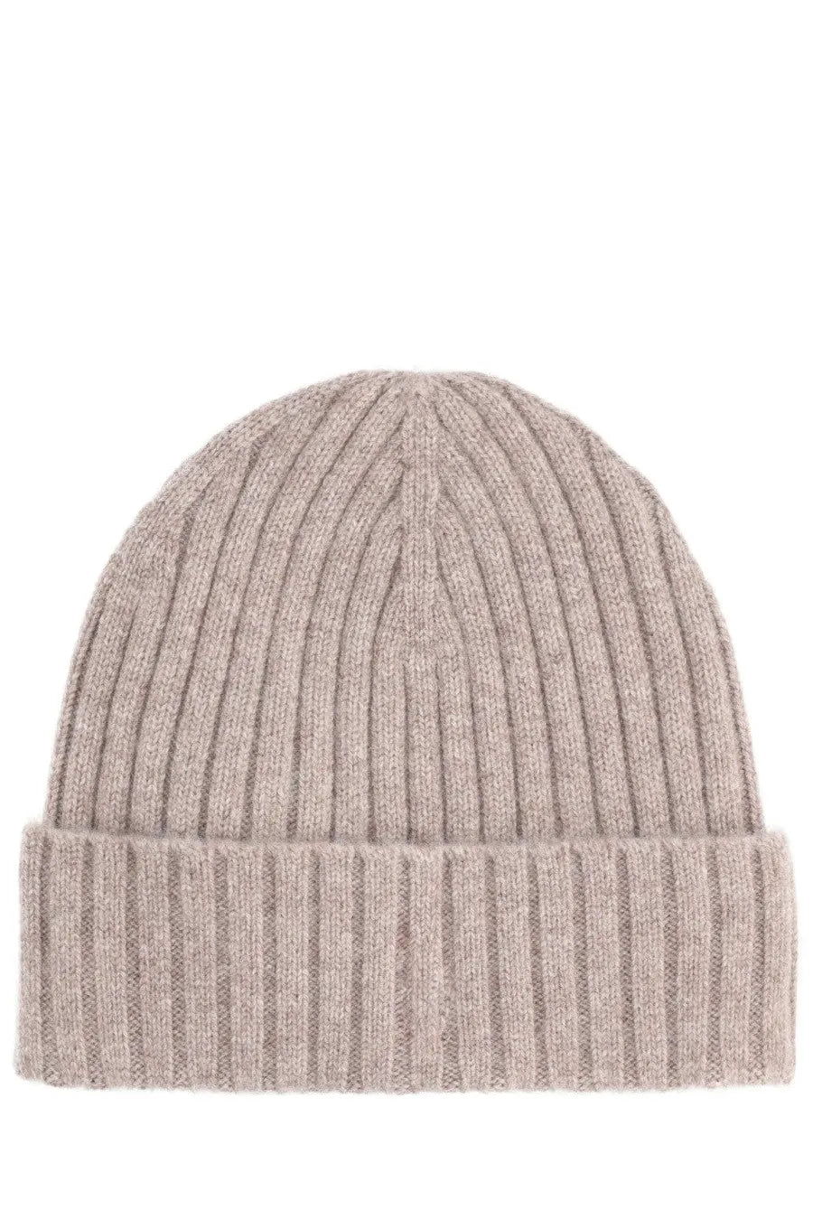 Beige ribbed knit beanie with folded cuff sporty and rich unisex cap brown designed for casual wear
