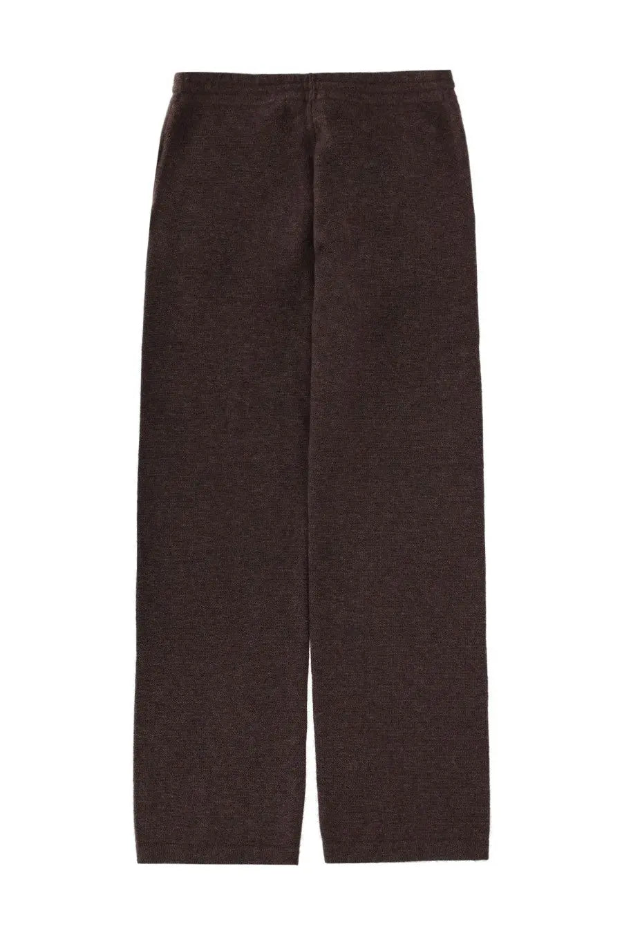 Sporty &amp; Rich unisex brown wool trousers with a subtle textured weave and straight-leg design