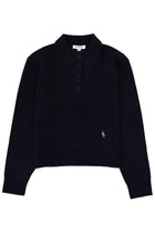 Sporty &amp; Rich Unisex Cashmere Polo Shirt Blue