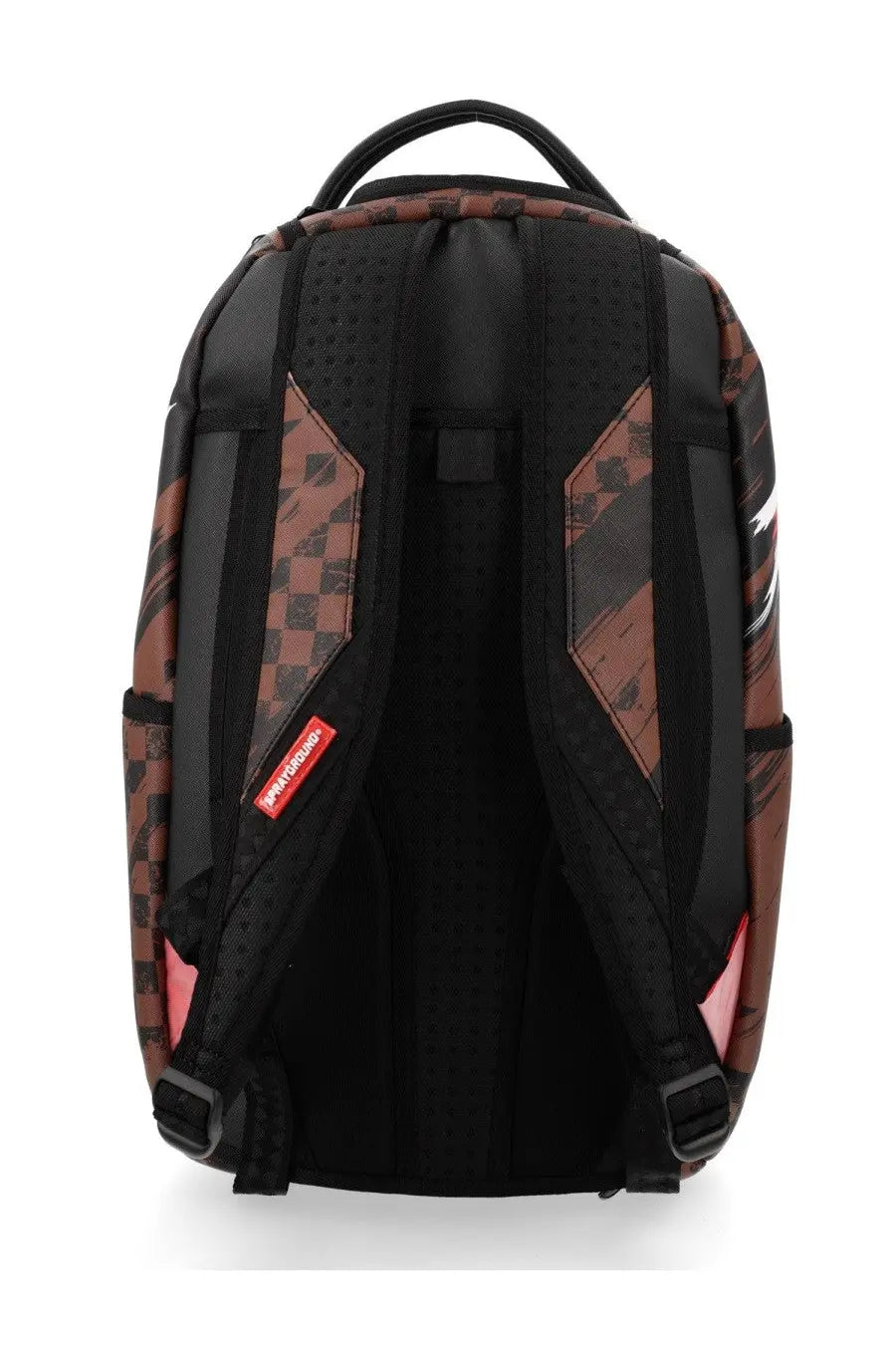 Sprayground unisex zaino smeared grunge multicolor backpack with black brown checkered pattern and pink accents