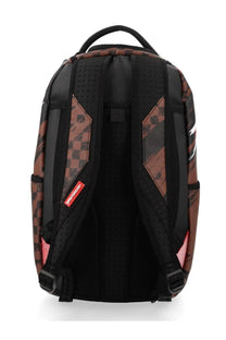 Sprayground unisex zaino smeared grunge multicolor backpack with black brown checkered pattern and pink accents