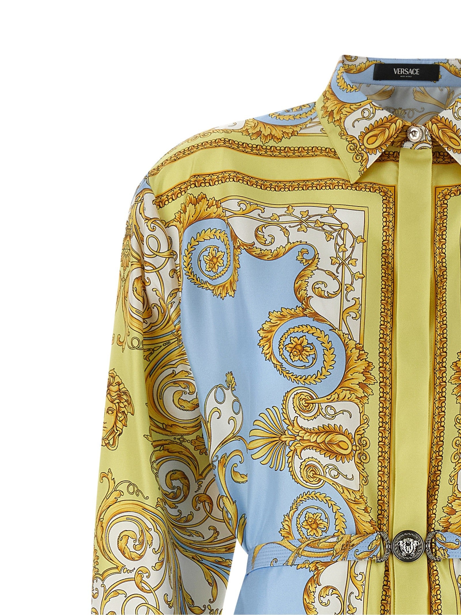 Versace Spring Barocco Dress Blue