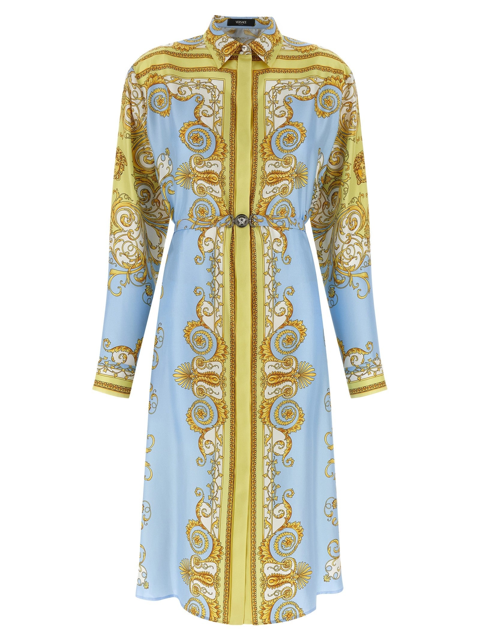 Versace Spring Barocco Dress Blue