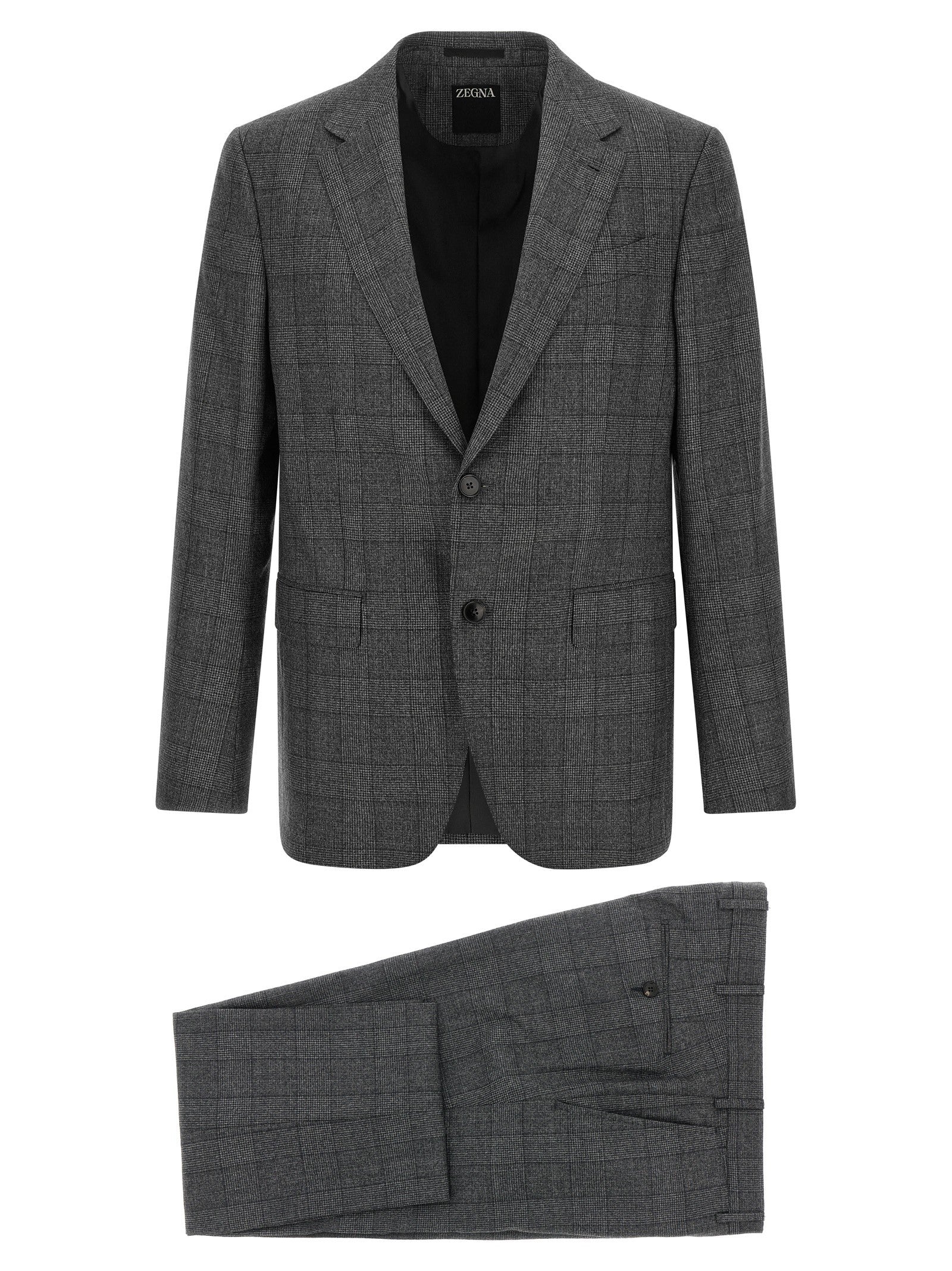 Zegna Square Flannel Dress Grey