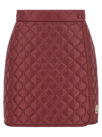 Moncler Square Quilting Skirt Red