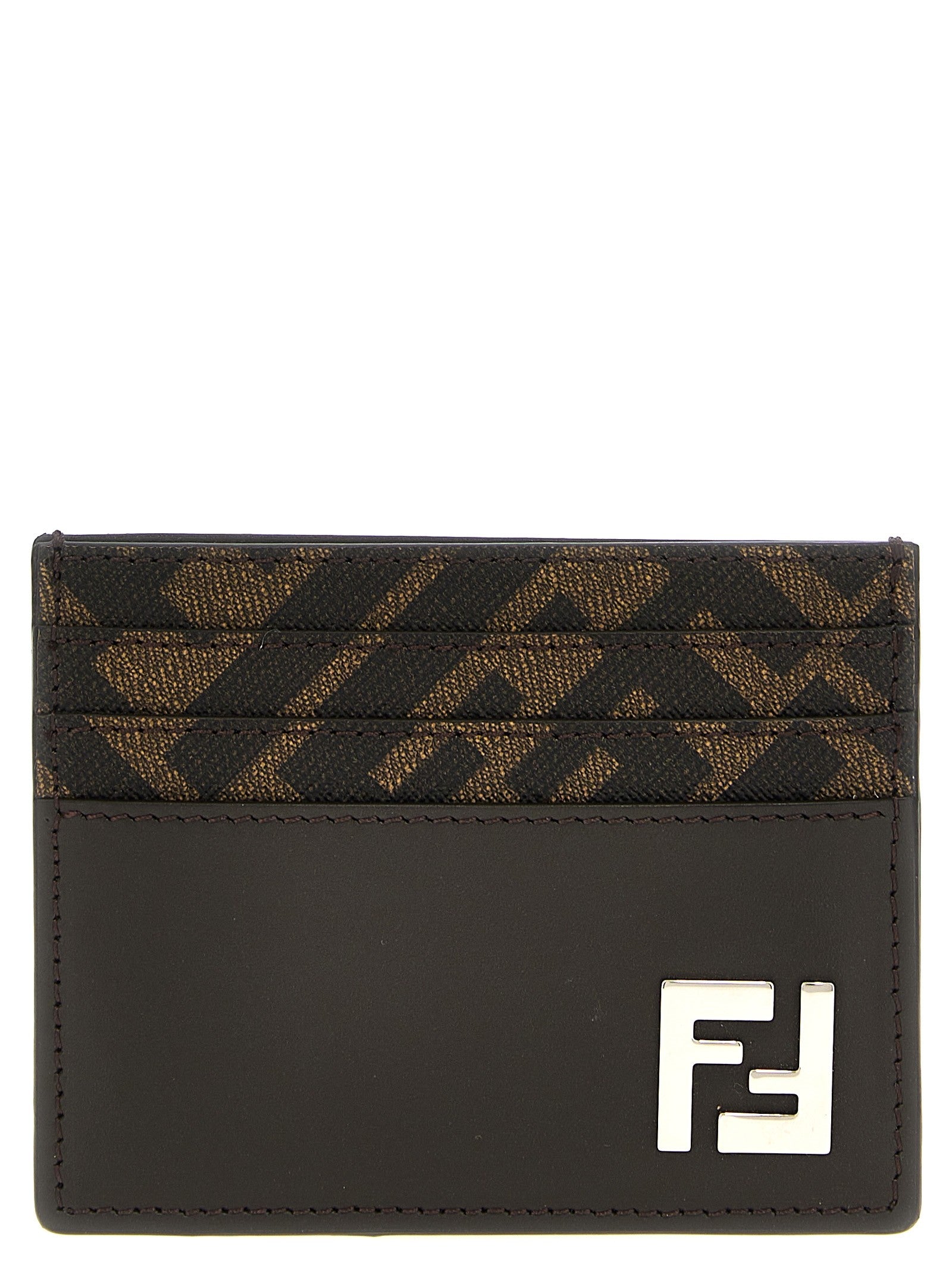 Fendi Squared FF Card Holder Brown