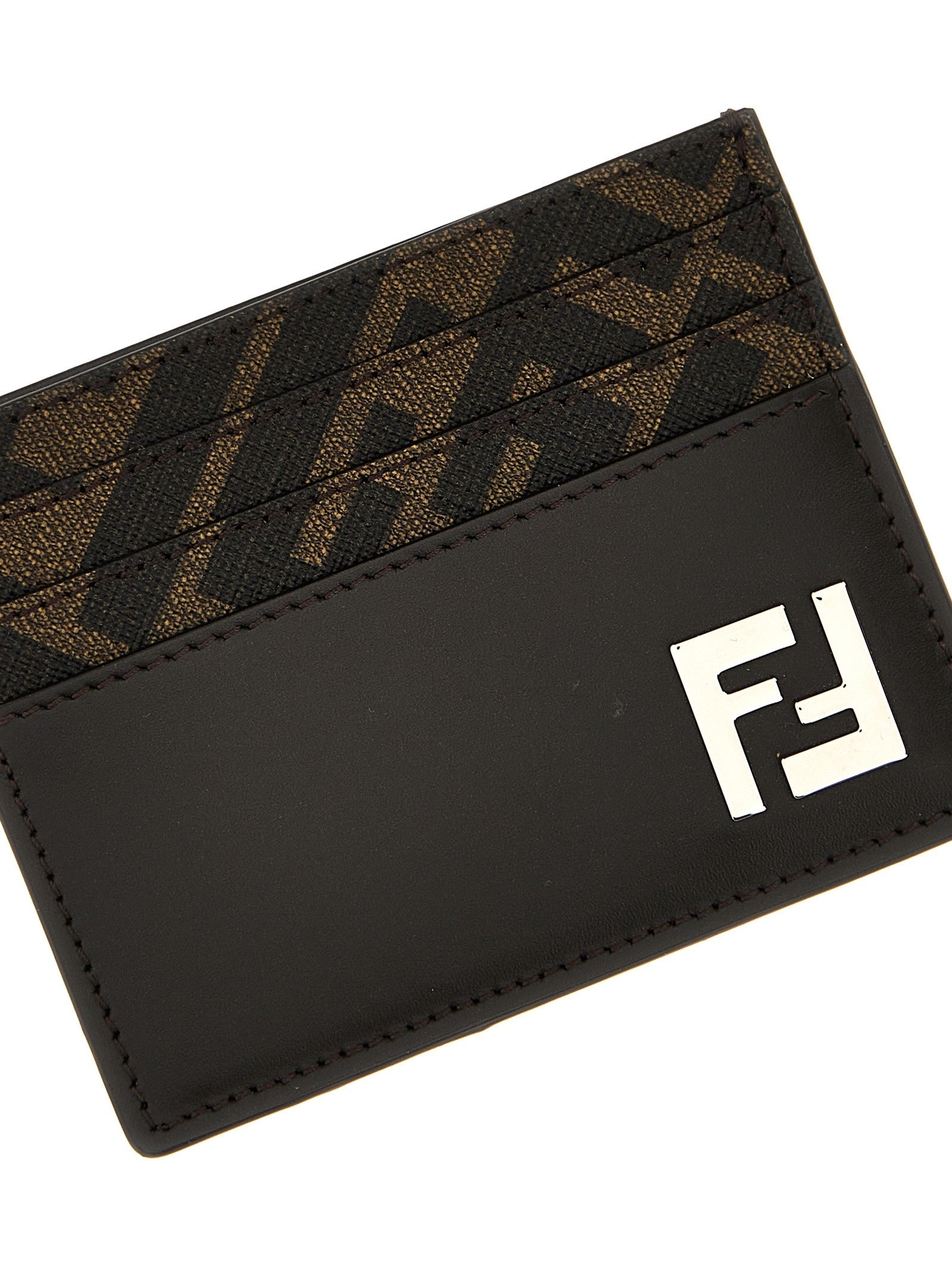 Fendi Squared FF Card Holder Brown