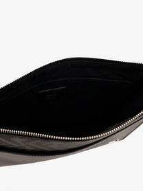 Fendi Men's Squared FF Leather Clutch Black