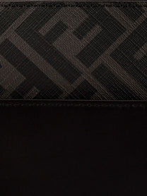 Fendi Men's Squared FF Leather Clutch Black