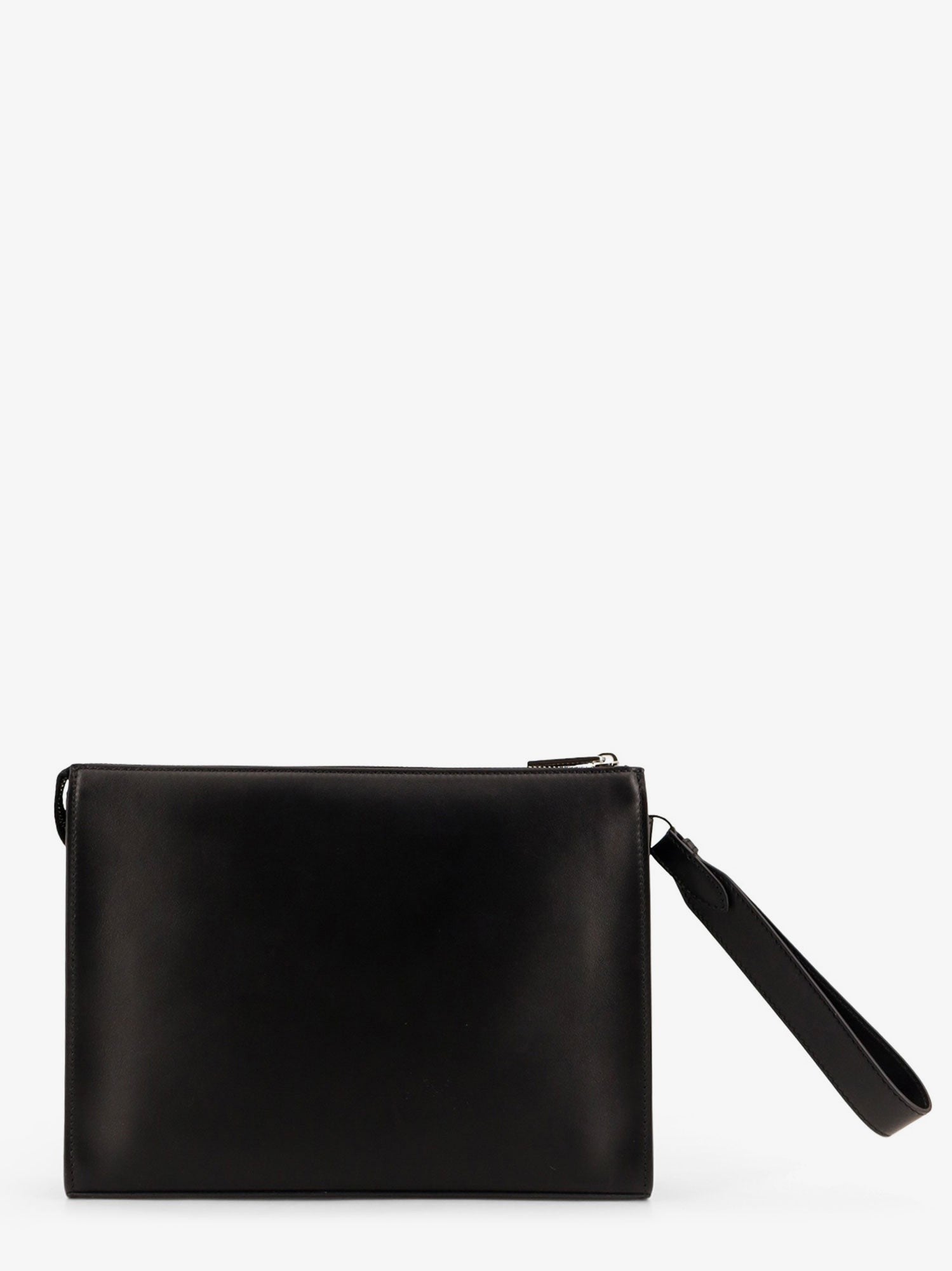 Fendi Men's Squared FF Leather Clutch Black