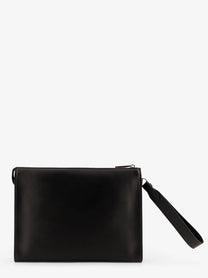 Fendi Men's Squared FF Leather Clutch Black