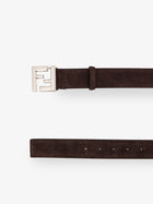 Fendi Men's Squared FF Suede Belt Black, view 2